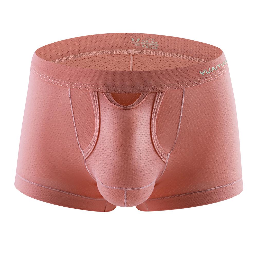 Men's Nylon Mesh Breathable Mid-Waist Boxer Briefs, Japanese Style