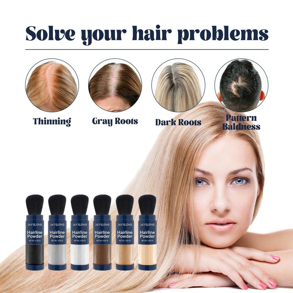 Poudre de fibre capillaire dense, cheveux épais, duveteux, couleur complémentaire, comblement de la ligne des cheveux, rafraîchissant, contrôle du sébum