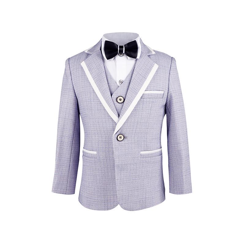 Autumn & Winter Boys' Three-Piece Suit: Handsome Blazer, Light-Colored for Baby's First Birthday/Flower Boy/Performance