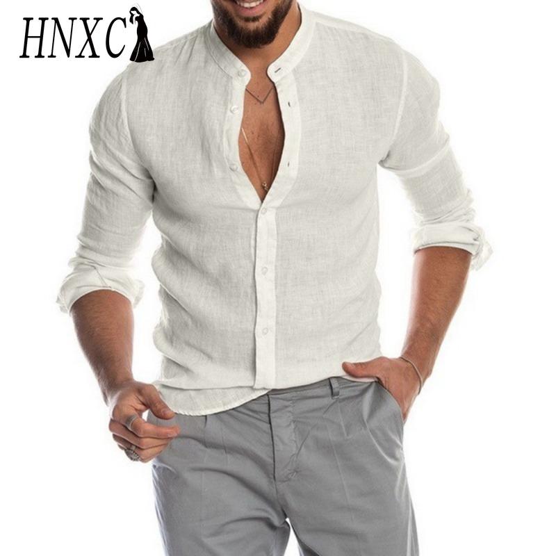 

HNXC Хлопковая футболка с длинным рукавом Мужская модная свободная рубашка с принтом Сострадательная S белый