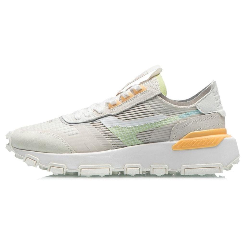Li Ning Classic Casual Shock Absorption Rebound Low Top Running Shoes Women Sneakers Pearl-White AGCR360-1
