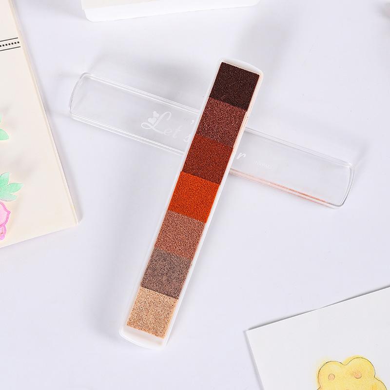 7-color Long Strip Gradient Children's Craft Ink Pads for Scrapbooking Journal Coloring Stamp Fun Kids DIY Fingerprint Painting