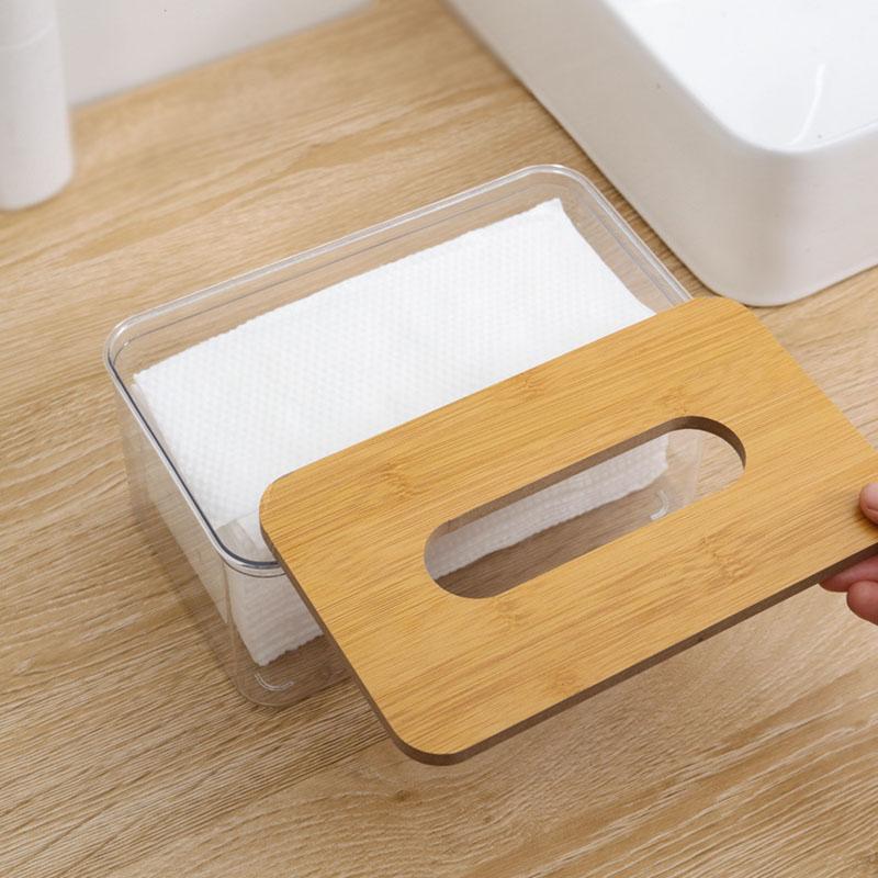 Decorative Tissue Box Cover, Transparent Grey Tissue Holder for Home and Office, Multifunctional Storage Box, Simple Tissue Box