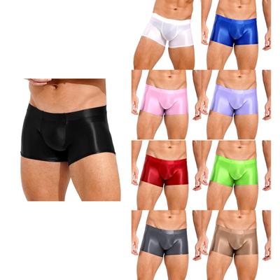 Mens Glossy Boxer Briefs Underwear Low Rise Underpants Underwear Pool Party Beach Volleyball Shorts Beachwear