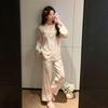 KT Cartoon Print Women's Ice Silk Pajamas - Cute Long Sleeve Spring Set for Comfortable Homewear