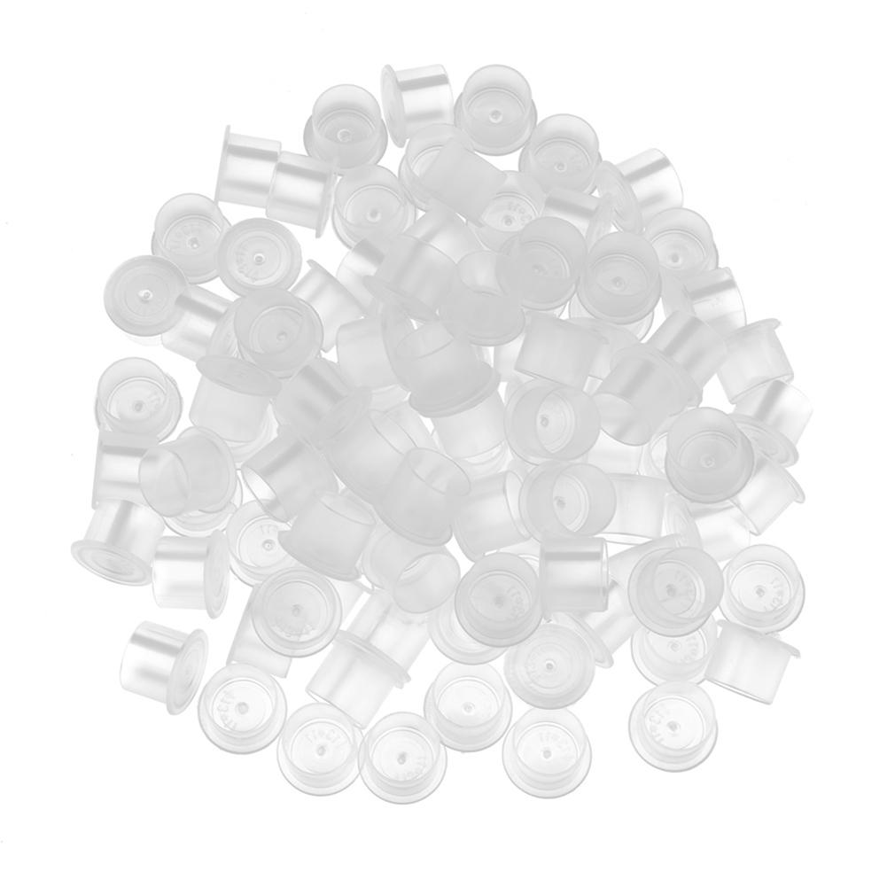 100Pcs Disposable Tattoo Ink Cup S/M/L Permanent Tattoo Makeup Eyebrow Makeup Pigment Container Caps Tattoo Accessories