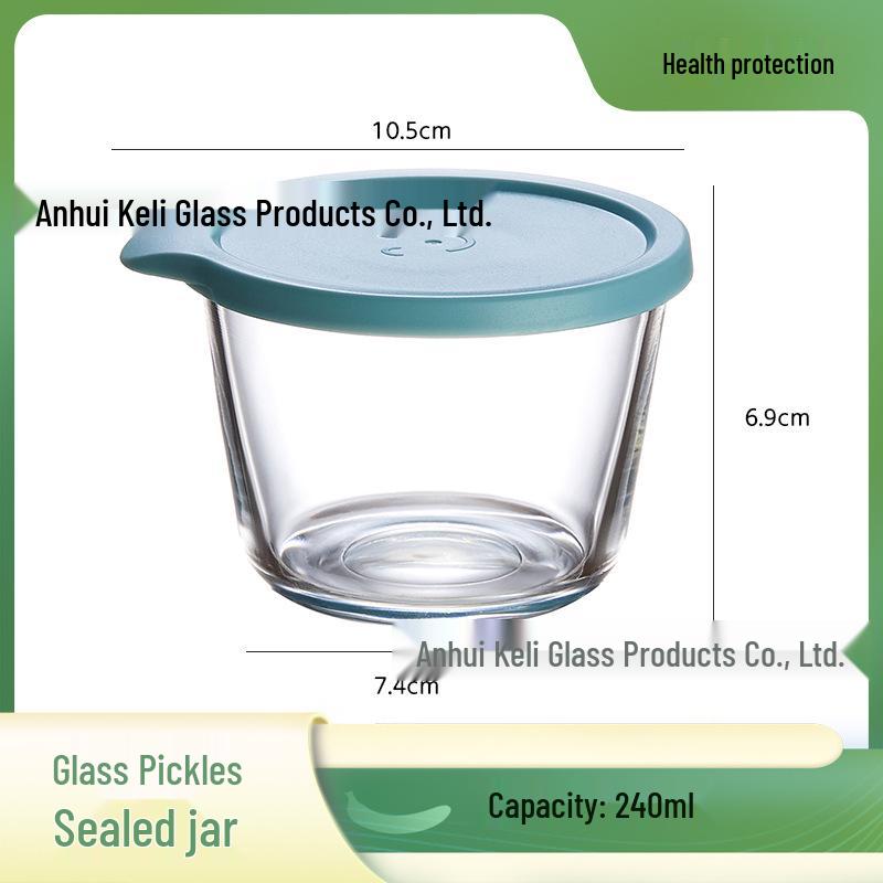 Food-Grade Transparent Glass Jar with Lid for Kimchi, Pickled Vegetables, Grains, Fruits, and Vegetables