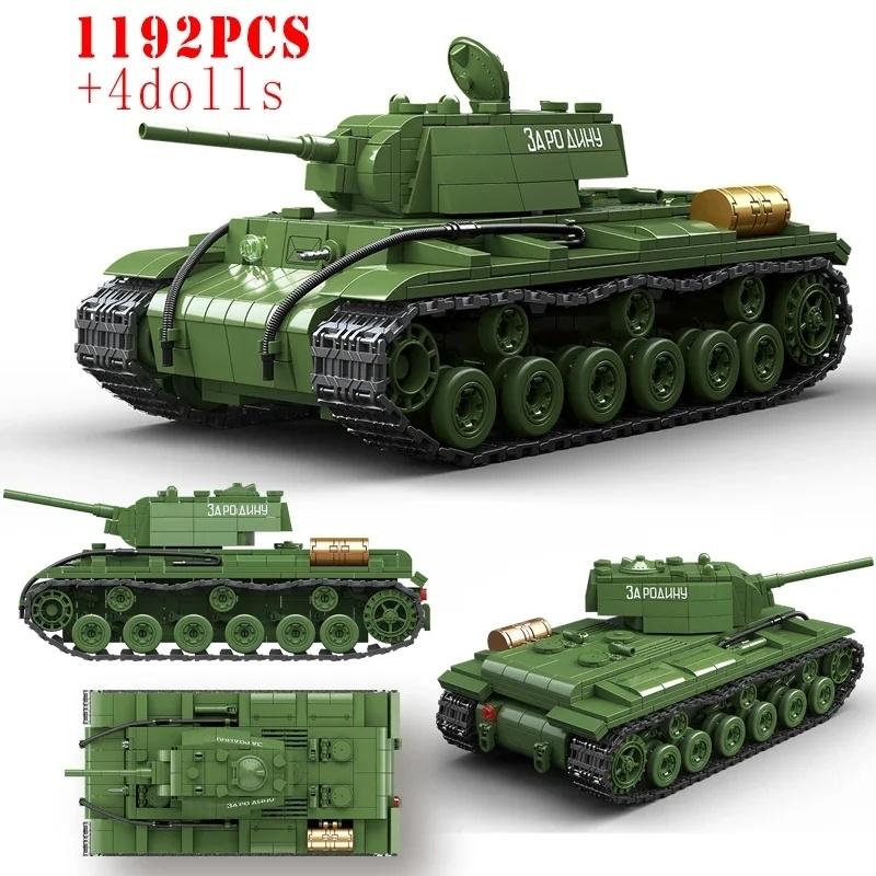 KV-1 Heavy Tank 1941 MOC Parts Building Block Toys Large Tank Model Block Assembling MOC Brick Model Kit Birthday Gift