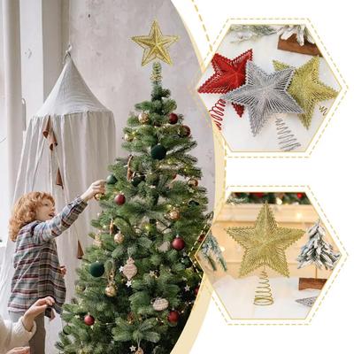 1pcs Christmas Tree Topper Star Decoration Large Glitter Star For Home Mall Office Party Decoration Holiday Atmosphere Ornament