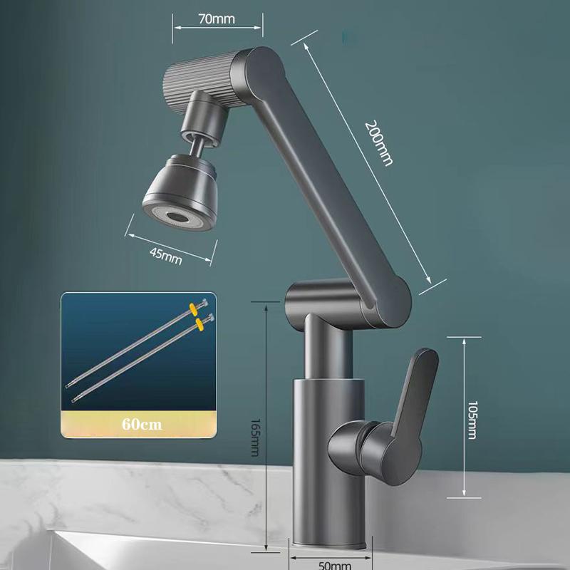 Robinet d'évier de cuisine pivotant à 1080° Robinet d'évier de salle de bain Robinet de lavabo Multifonction Froid et Eau Robinet Laiton
