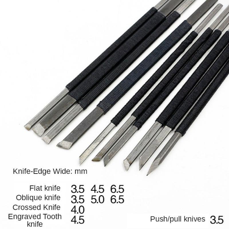 10 Bucăți Oțel cu Conținut Ridicat de Carbon Cuțit pentru Cioplit în Piatră Cuțit pentru Gravat Sigilii Daltă pentru Piatră de Sculptură Set Unelte pentru Cioplit în Lemn Piatră