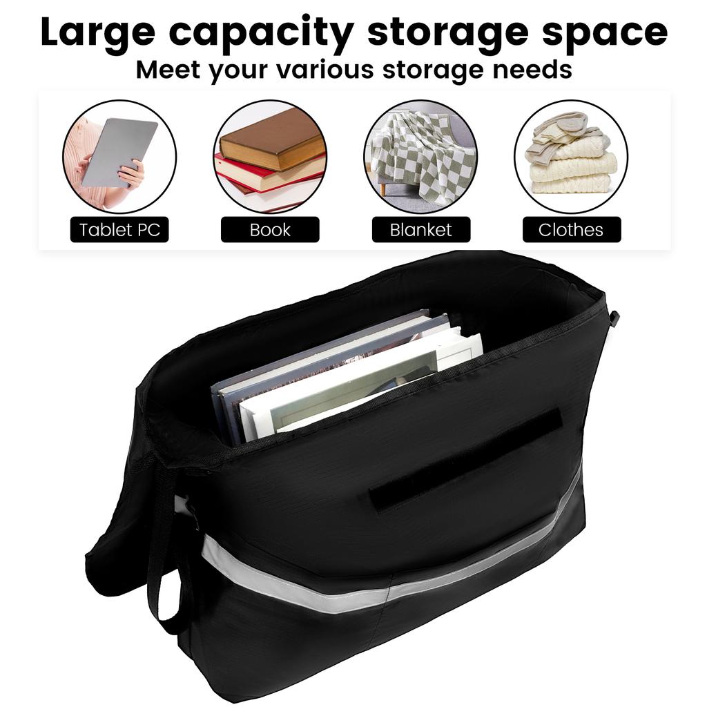 Wheelchair Bag Large Capacity Wheelchair Rear Storage Bag with Reflective Strip Waterproof Oxford Walker Frame Organization NEW