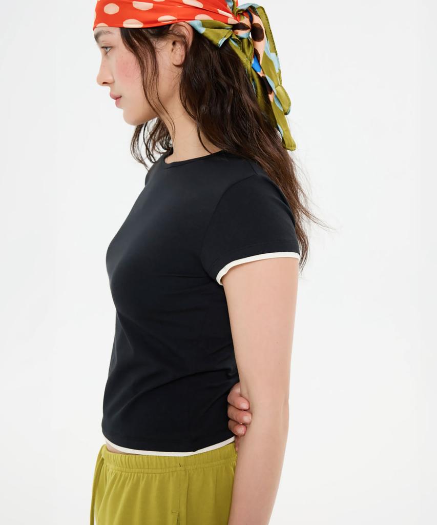 Jinokio (W)All Day Slim Fit Layered Top (Black)