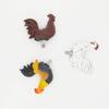 Rooster Design Rustic Brown Wood Paper Towel Holder Stand Up Paper Towel Holder, Easy One-Handed Tear Kitchen Paper Towel Dispenser with Weighted