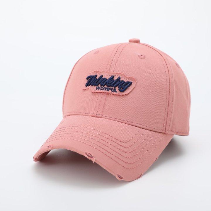 Retro Embroidery Letter Holes Baseball Hat for Men Women Peaked Cap Fashion Sun Hat Solid Color Adjustable Duckbill Hats Adjustable