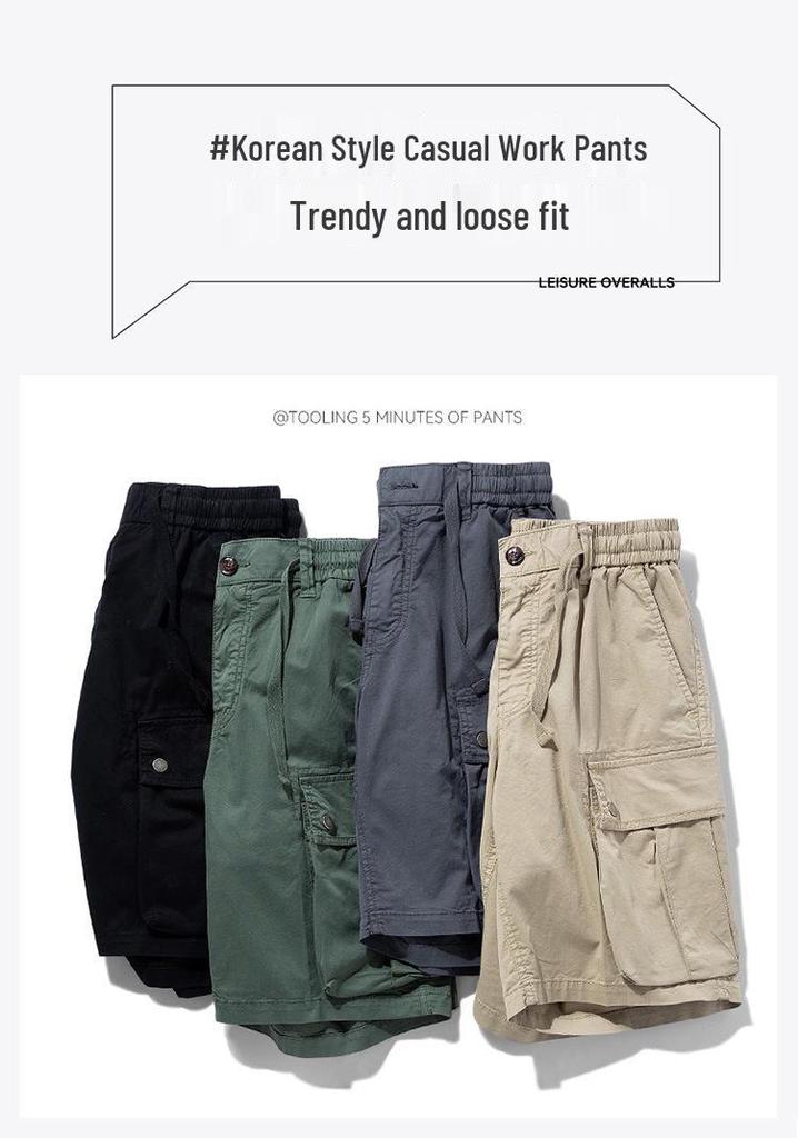 Men's Retro Multi-Pocket Loose Cargo Shorts 079 - Trendy Summer Style