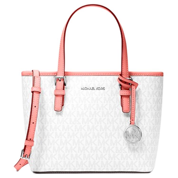 

Michael Kors Mk Jet Set Monogram Tote Bag Women Tote Bags White Pink 35T9STVT0B-PINK Basic Set (Bag+Dust Bag)
