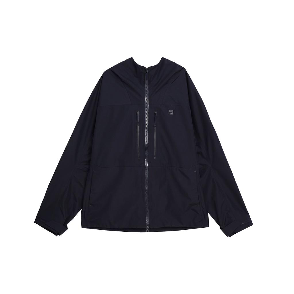 Fila Fitness Series Solid Color Zip-Up Hooded Woven Reversible Cotton Jacket Men Jackets Dark-Blue A11M411713F-NV