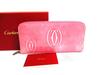 Authentic Happy Birthday Pink Calf Leather Round Zip Wallet Purse #b113  Open Box