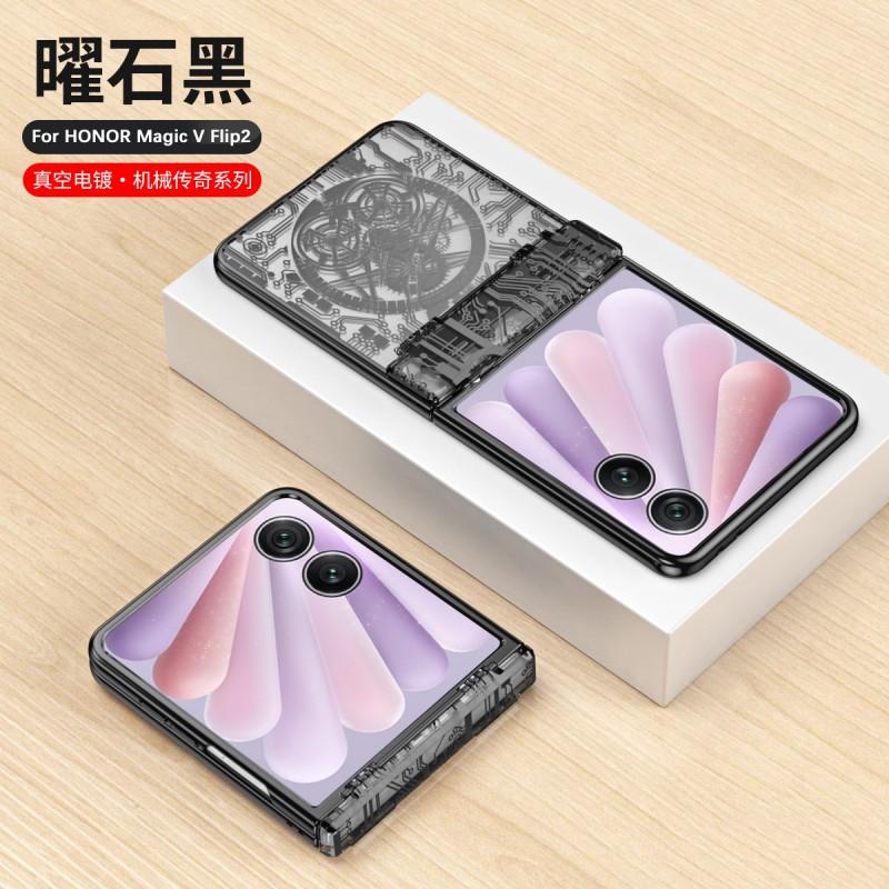Premium PC Case Honor Magic V Flip 2 Phone Electroplated Mechanical Hinge Design Drop Protection Anti-Fingerprint