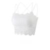Sexy Floral Lace Camisole with Padded Bra for Women Thin Backless Tube-top No Underwire Bra