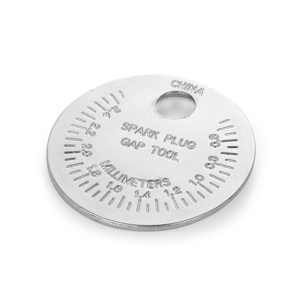 0.6-2.4mm Range Gage Gap Feeler Coin-Type Caliber Measuring Tool Spark Plug Gap Gauge Tool
