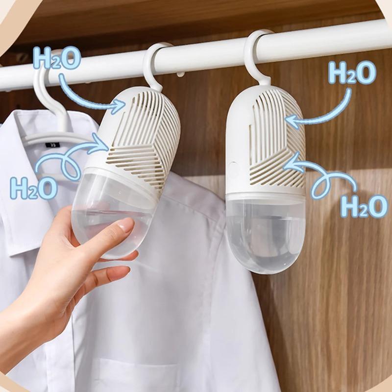 Clothes Dehumidification Box Anti-Mold Hanging Dehumidifier Packs with Water Collector&Hook Detachable
