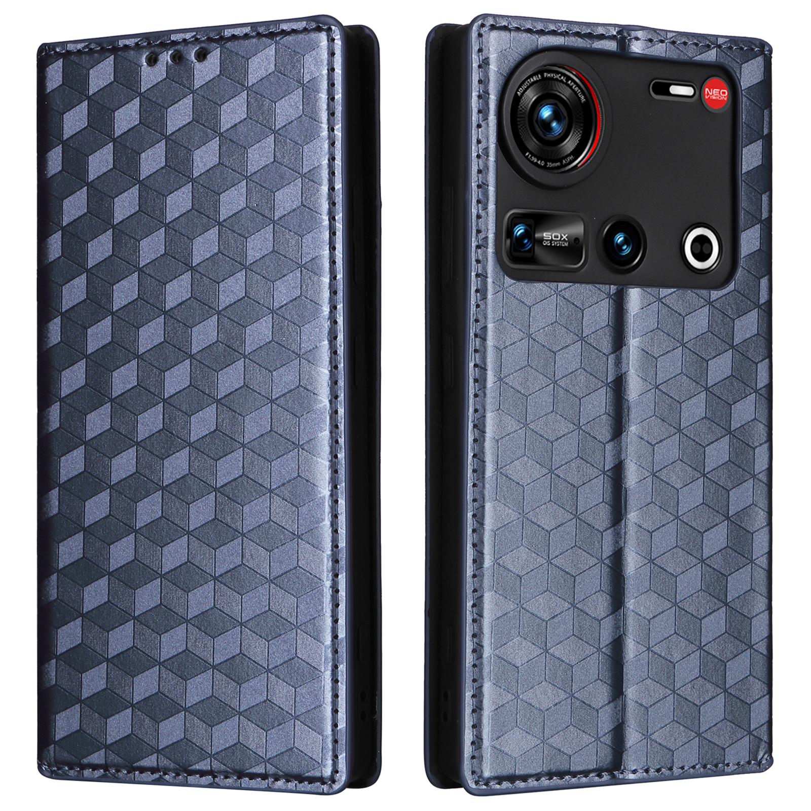 

Для ZTE nubia Z70S Ultra 5G/nubia Z70 Ultra 5G Чехол-кошелек Кожаный чехол для телефона с ромбовидным тиснением Blue