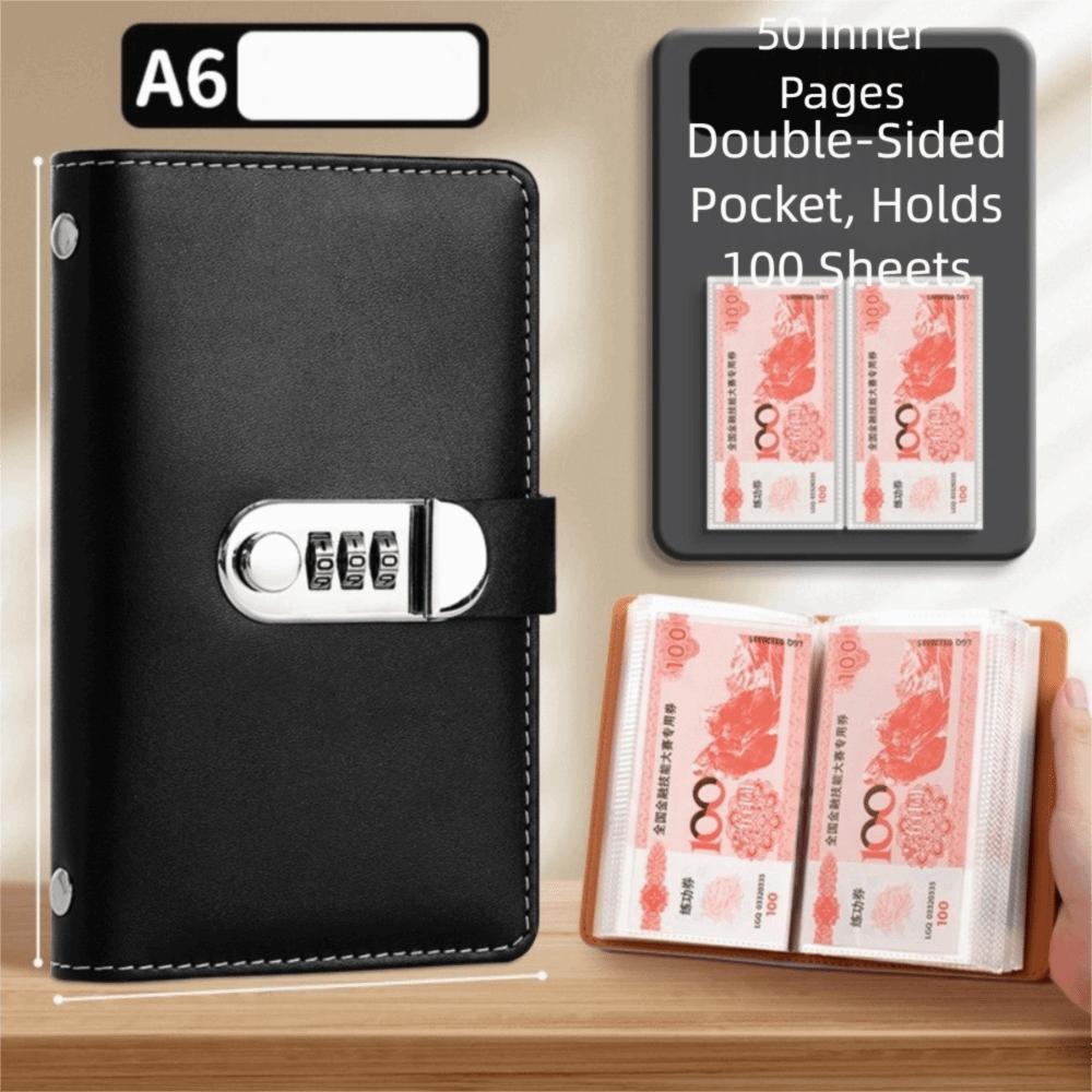 50Sheets Budget Binder with Lock Portable Planner Organizer Fashion Account Book New Year's Gift