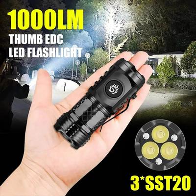 Leistungsstarke Mini-LED-Taschenlampe mit Stiftclip, eingebauter Batterie, Typ-C, wiederaufladbar, EDC-Taschenlampe, Outdoor-Notfall-Camping-Laterne