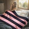 Rosa Dunkle Streifen Flanelldecke Warm Weich Halloween Weihnachten Dekorativ Sofa Warm Gemütlich Ganzjahresgeschenk