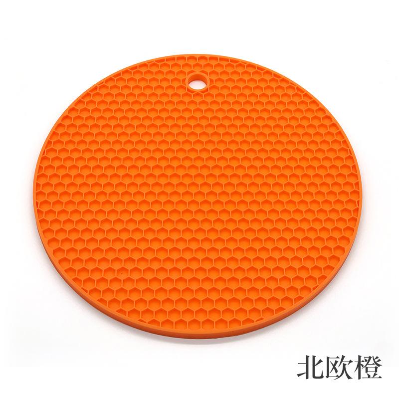 Round Insulation Silicone Mat Non-Slip Heat-Resistant Anti-Scalding Honeycomb Microwave Oven Mat Pot Holder Thicken Coasters