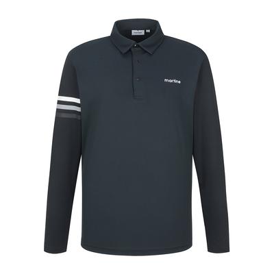MARTINE GOLF Sleeve Point Polo Shirts_Black (Men)