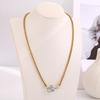 European & American Fashion Two-Tone 18K Gold-Plated Stainless Steel Necklace with Horseshoe Buckle Pendant