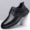 Autumn Winter Keep Warm Cotton Shoes for Business Designer Lace Leather Shoes Male Solid Color Fashion Casual Shoes Man