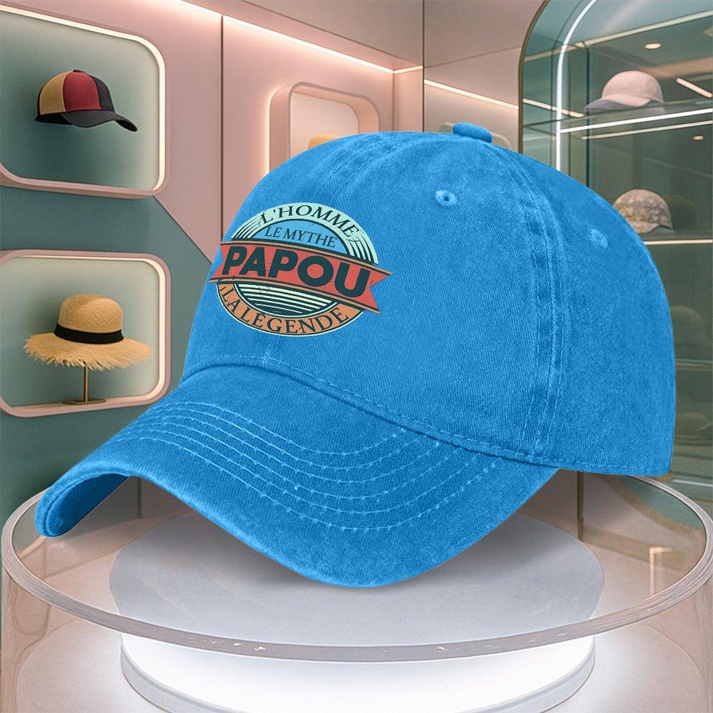 Casquette de Baseball Papou Rétro à Imprimé Lettres Pour Hommes Femmes Visière Courbée Casquette Papa Réglable Langue de Canard Plusieurs Couleurs