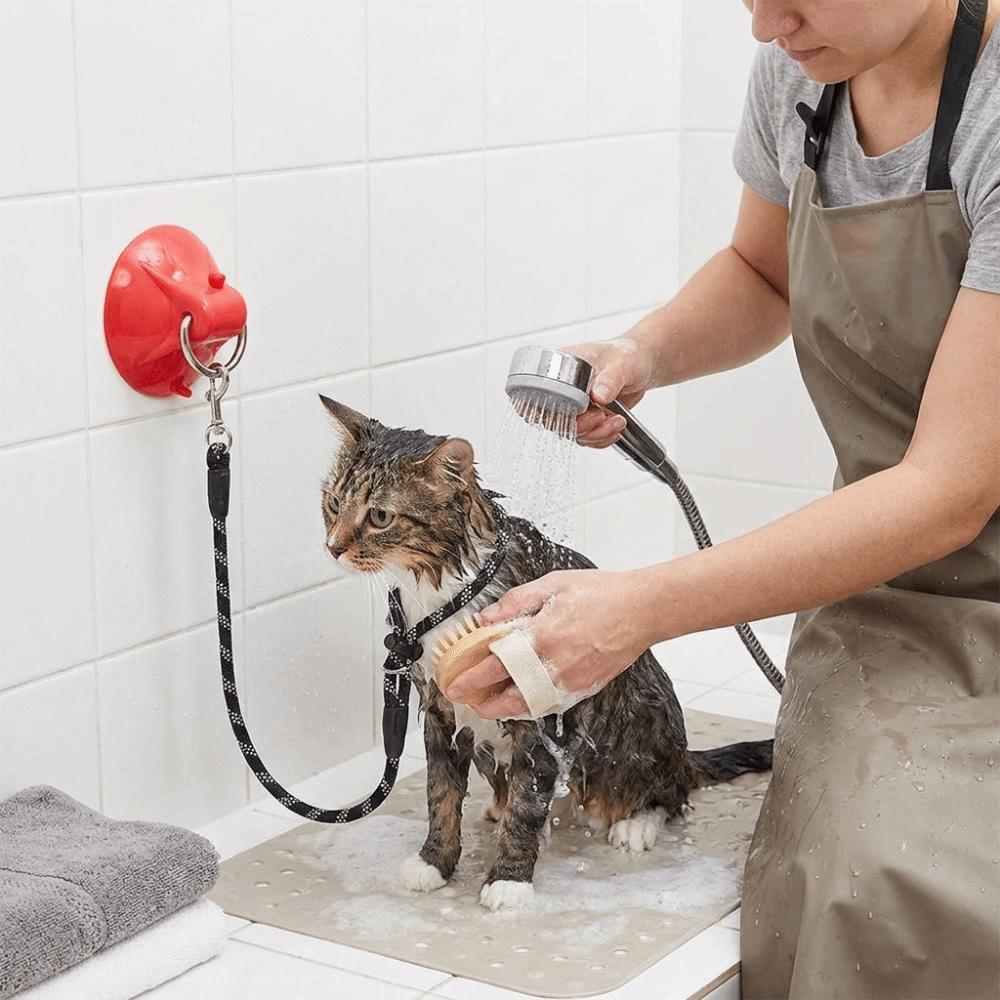 Anti Movement Dog Bathing Tether Suction Cup Pet Shower Fixed Collar  Pet Bath Accessories