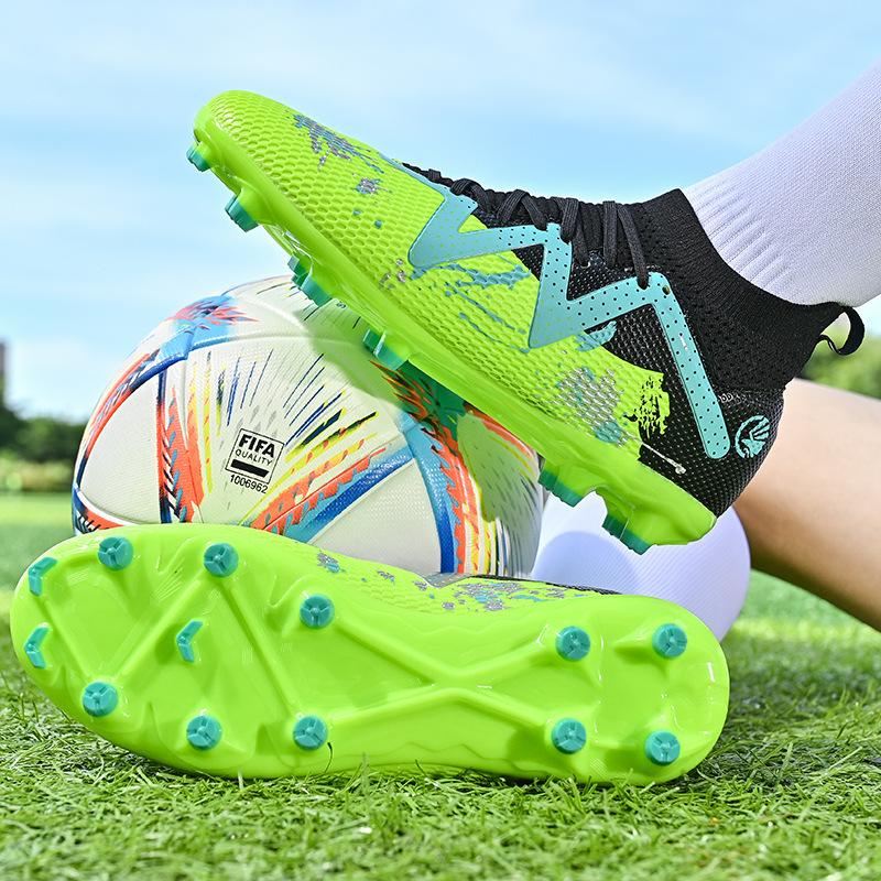 Football shoes high-top nails children's long spikes broken foreign trade adult training artificial grass spikes men's and women's price