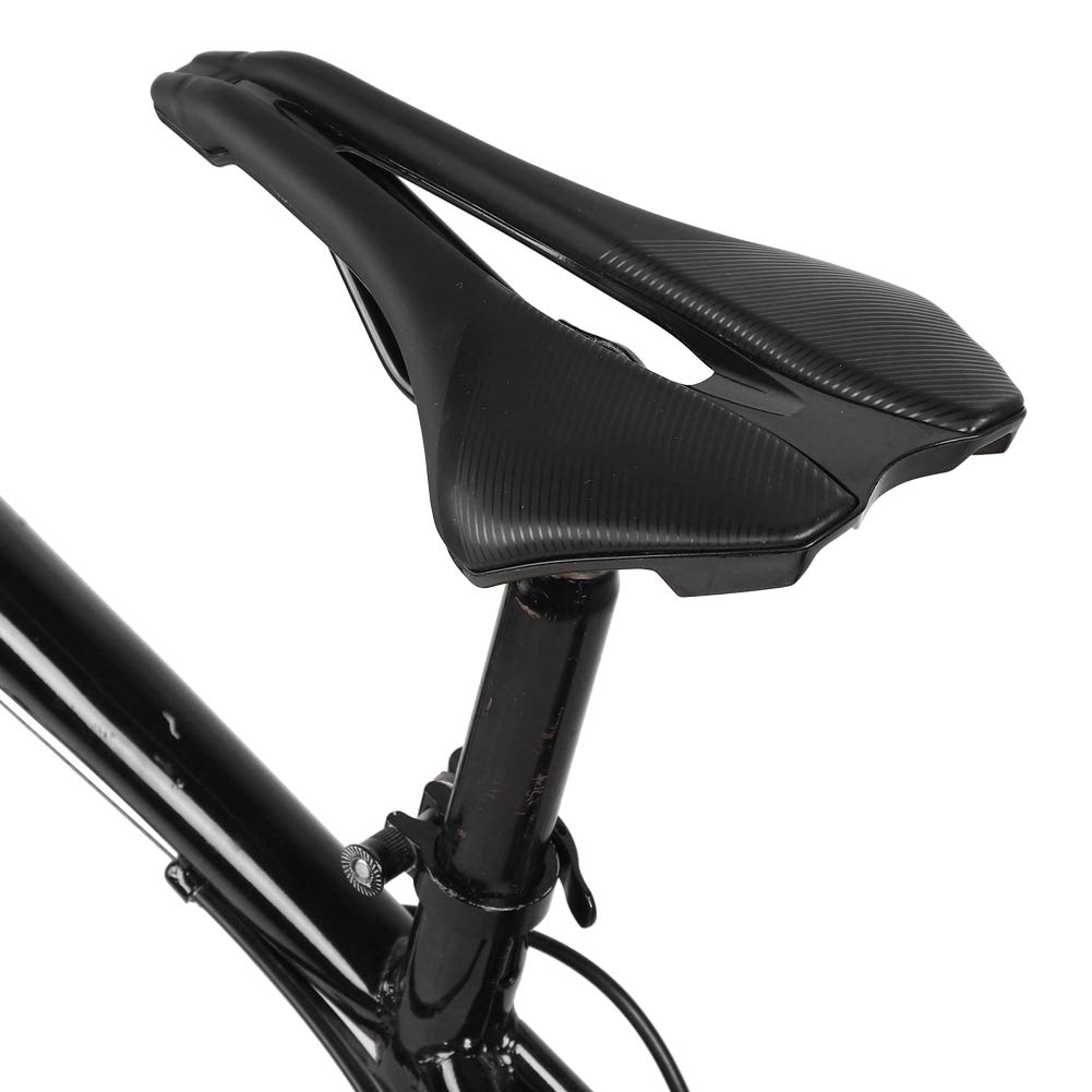 EC90 Black Line Bicycle Soft and Comfortable Seat Cushion for Mountain and Road Ergonomic Hollow Design for Stress Suitable for Men and Synthetic