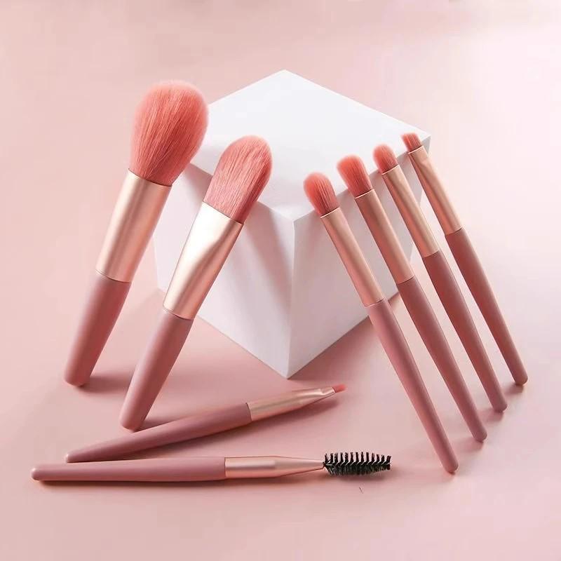 8-Piece Makeup Brush Set: Beginner Beauty Tools for Eyeshadow & Powder