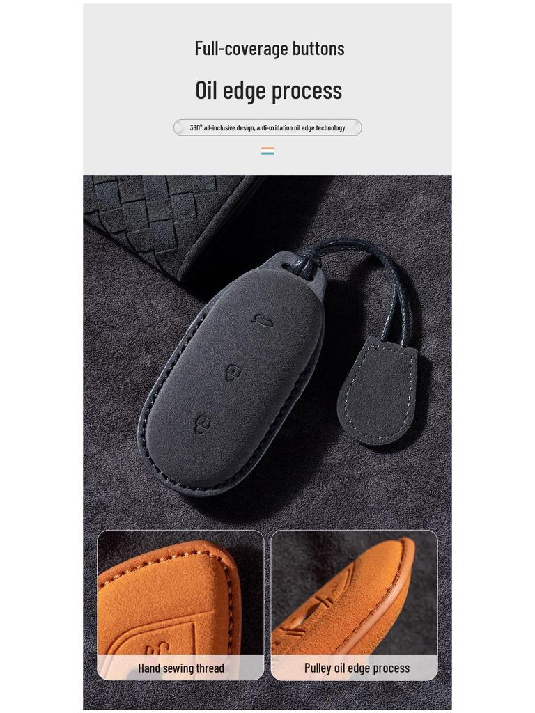 Suede Key Case for Li Xiang L9MAX/L8/L7: Tailored Car Key Shell with Buckle