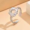 Women's Adjustable Stainless Steel Pleated Texture Ring