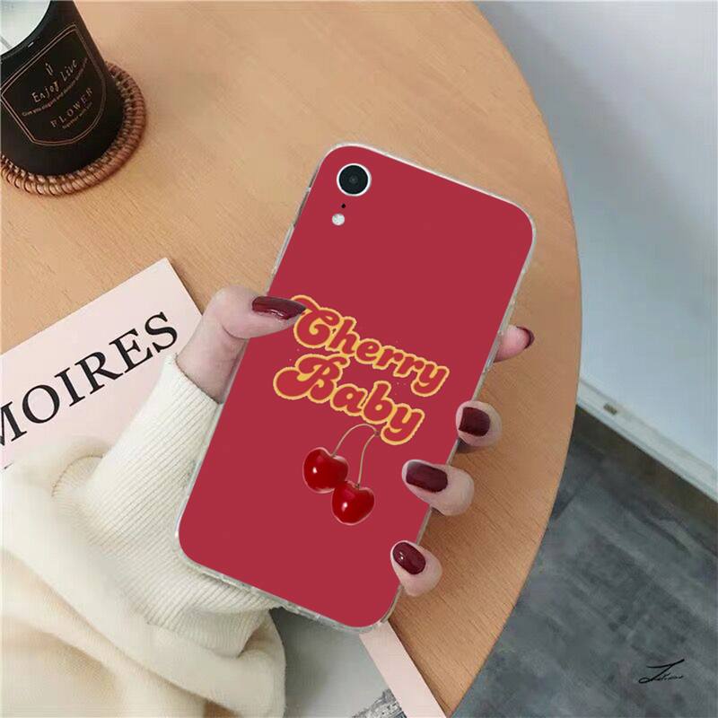 Food fruit red pomegranate and Cherry Phone Case for iPhone 13 11 12 pro XS MAX 8 7 6 6S Plus X 5S SE 2020 XR case