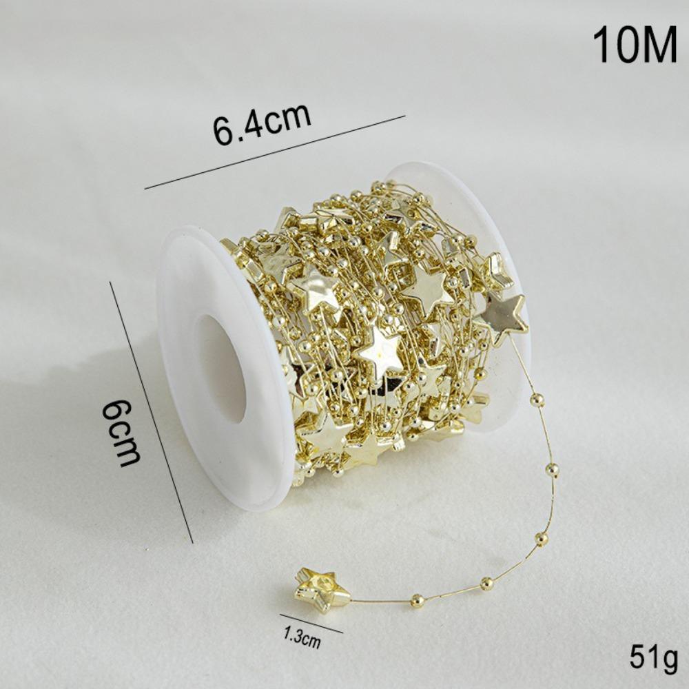 Colorful Electroplated Beads Christmas Bead Chain 10M DIY Material Xmas Hanging Decor Xmas Tree Ornaments Gift