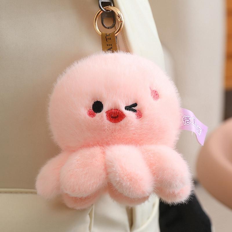 10CM Cute Octopus Plush Pendant Toys Soft Stuffed Sea Animal Doll Kawaii Octopus Keychain Bag Decoration Small Holiday Gifts