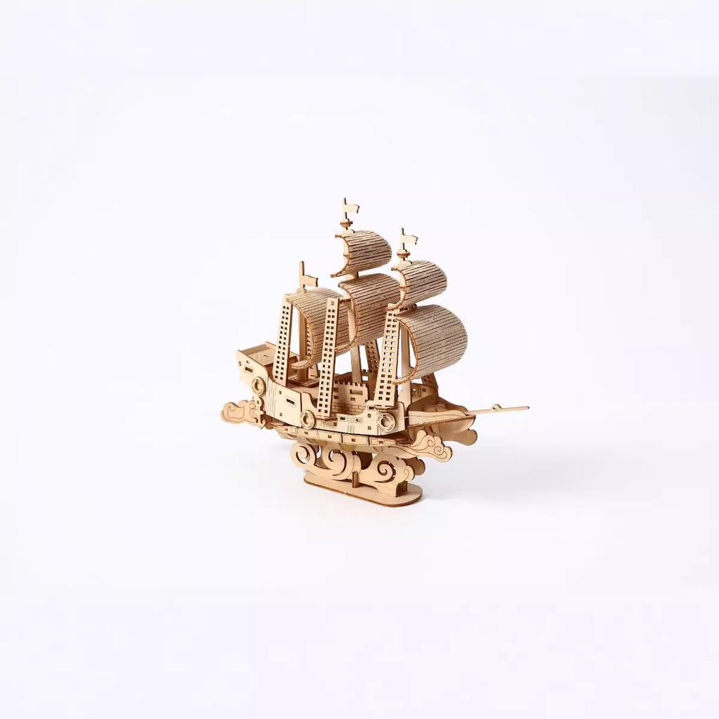 DIY Handmade Wooden Ocean Sailboat Model 3d Three-dimensional Puzzle Gift Children's Toys Desktop Furnishings