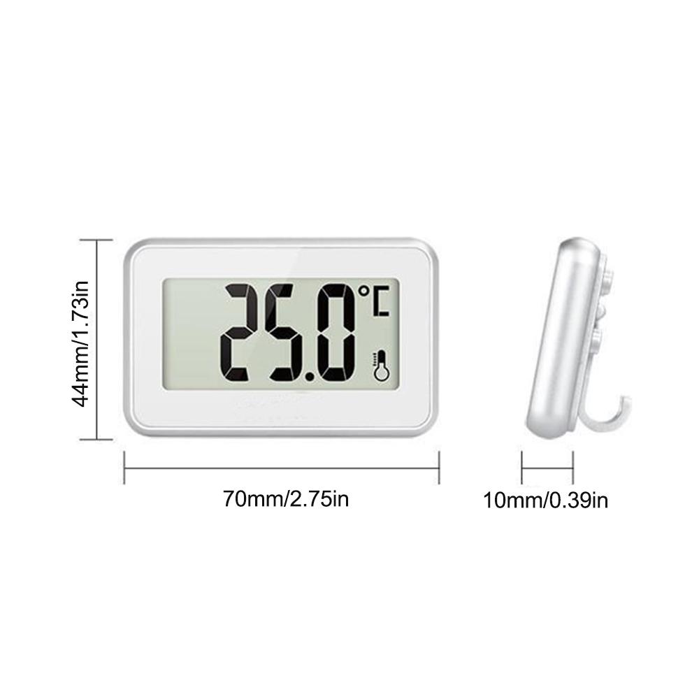 Digital Fridge / Freezer Thermometer Household Thermograph Humidity Meter IPX3 Waterproof LCD Display Wireless & Hanging Hook