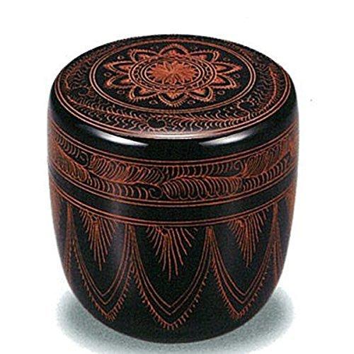 

Nakatani Brothers Company Yamanaka Lacquerware Tea Ceremony Utensils 2.2 Medium Natsume Teacup with Cut-Around Mouth and Betel Carving W3-11