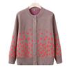 Medium-sized elderly autumn clothing fleece knitted sweater female grandma sweater mother clothing old lady thickened cardigan jacket