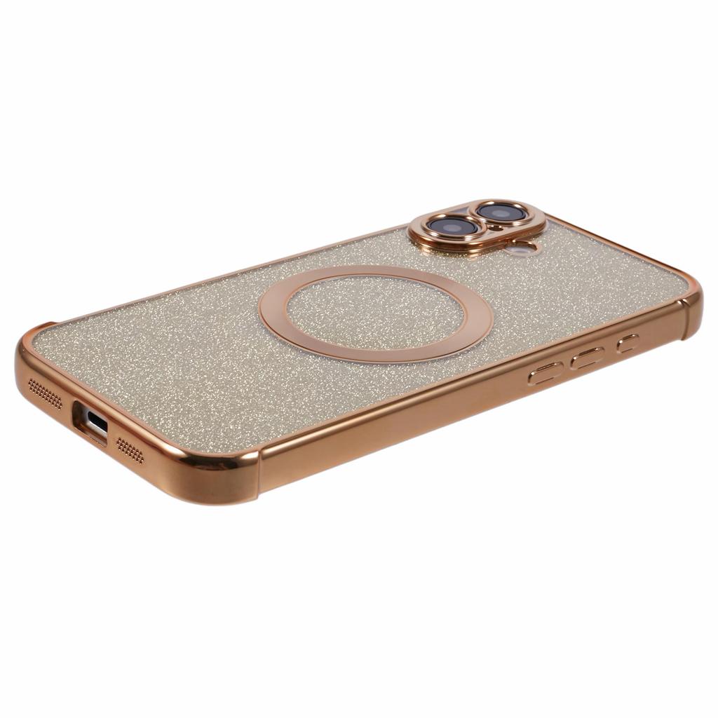 For iPhone 16 Case Electroplating Glitter TPU Clear Phone Cover Compatible with MagSafe
